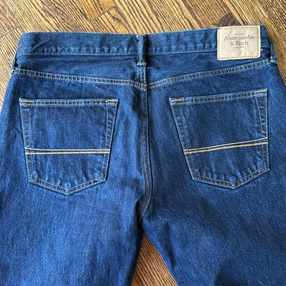 Abercrombie & Fitch Men’s Denim Jeans Straight Leg W36 L32 Dark Wash Classic - Picture 4 of 8